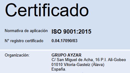 ISO 9001 RAZYA TT VACÍO ISO 9001 RAZYA TT VACÍO